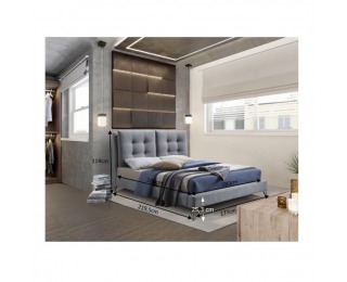 Čalúnená manželská posteľ s roštom Kolia 180 180x200 cm - sivá