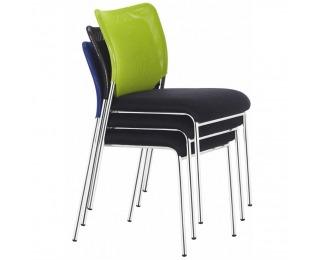 Konferenčná stolička Altan - modrá / čierna / chróm
