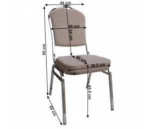 Konferenčná stolička Zina 3 New - béžová / vzor / chróm