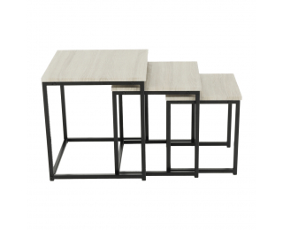 Konferenčný stolík (3 ks) Kastler Typ 3 - čierna / dub sonoma