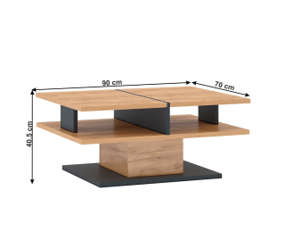 Konferenčný stolík Fidel T - dub craft zlatý / grafit sivá