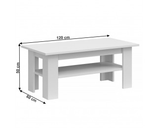 Konferenčný stolík Jolk 120 - biela / biely lesk