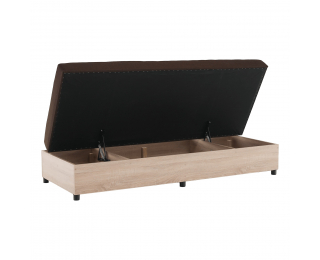 Jednolôžková posteľ (váľanda) s úložným priestorom Konri - dub sonoma / hnedá