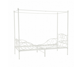 Kovová jednolôžková posteľ s roštom Adelisa 90x200 cm - biela