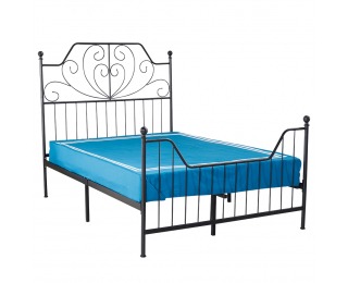 Kovová manželská posteľ s roštom Rajana 160x200 cm - čierna