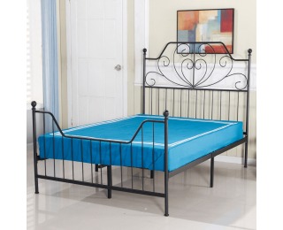 Kovová manželská posteľ s roštom Rajana 160x200 cm - čierna