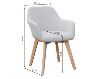 Kreslo Clorin - svetlosivá / buk