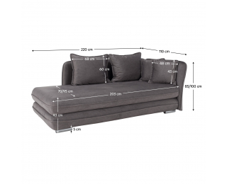 Leňoška s úložným priestorom Lamba P - sivá