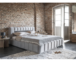 Čalúnená manželská posteľ s roštom Lamia KUP 160 - sivá