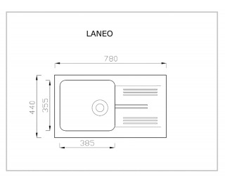 Granitový kuchynský drez Laneo 78x44 cm - čierna Granitový kuchynský drez Laneo 78x44 cm - čierna