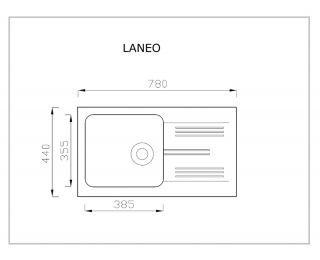 Granitový kuchynský drez Laneo 78x44 cm - čierna
