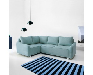 Rohová sedačka s rozkladom a úložným priestorom Lena L - mentolová