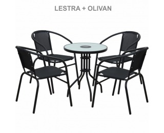 Záhradná stolička Lestra - tmavosivá / sivá
