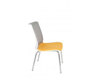 Konferenčná stolička Libon 4L WS - žltá / sivá / biela / chróm