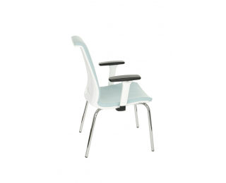 Konferenčná stolička s podrúčkami Libon 4L WT R1 - mentolová / biela / chróm