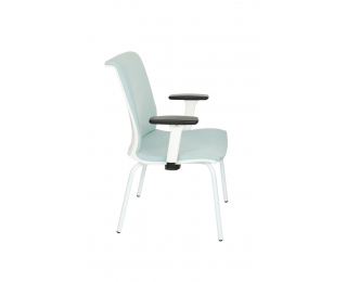 Konferenčná stolička s podrúčkami Libon 4L WT R1 - mentolová / biela
