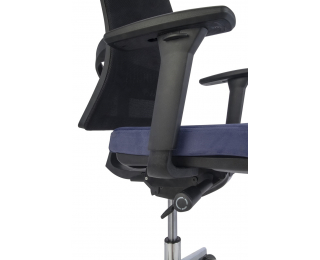 Kancelárska stolička s podrúčkami Libon BS HD - tmavomodrá / čierna / chróm