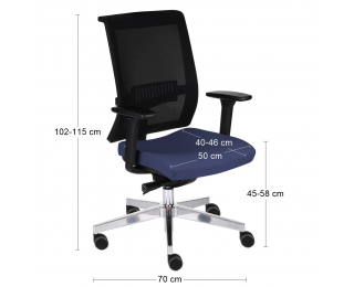 Kancelárska stolička s podrúčkami Libon BS - tmavomodrá / čierna / chróm