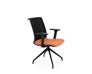 Konferenčná stolička s podrúčkami Libon Cross BS R1 - oranžová / čierna