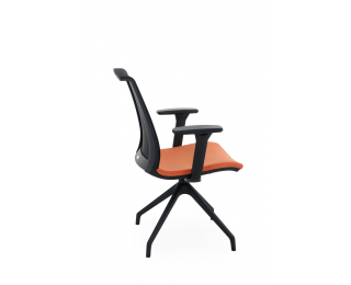 Konferenčná stolička s podrúčkami Libon Cross BS R1 - oranžová / čierna