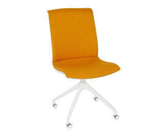 Konferenčná stolička Libon Cross Roll WT - žltá / biela