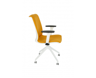 Konferenčná stolička s podrúčkami Libon Cross Roll WT R1 - žltá / biela