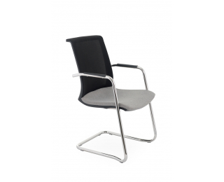 Konferenčná stolička s podrúčkami Libon V BS Arm - sivá / čierna / chróm