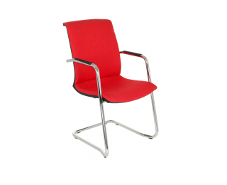 Konferenčná stolička s podrúčkami Libon V BT Arm - červená / čierna / chróm