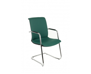 Konferenčná stolička s podrúčkami Libon V BT Arm - tmavozelená / čierna / chróm
