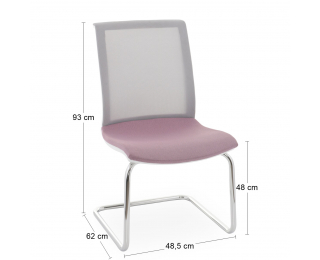 Konferenčná stolička Libon V WS - staroružová / sivá / biela / chróm