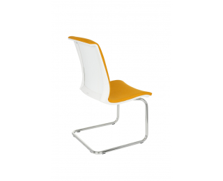 Konferenčná stolička Libon V WT - žltá / biela / chróm