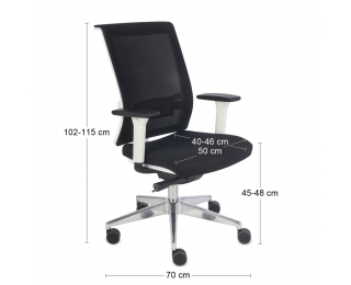 Kancelárska stolička s podrúčkami Libon WS - čierna / biela / chróm