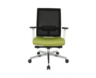 Kancelárska stolička s podrúčkami Libon WS - zelená / čierna / biela / chróm