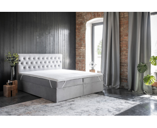 Čalúnená manželská posteľ s úložným priestorom Liborn 180 - béžová