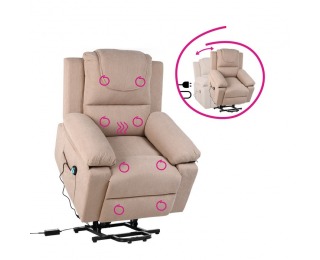 Masážne polohovacie kreslo s vyhrievaním Liftelo - hnedá Masážne polohovacie kreslo s vyhrievaním Liftelo - hnedá