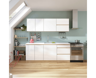 Horná kuchynská skrinka Line White G40 - biely vysoký lesk / dub sonoma Horná kuchynská skrinka Line White G40 - biely vysoký lesk / dub sonoma