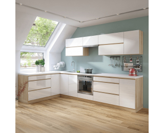 Horná kuchynská skrinka Line White G60 U - biely vysoký lesk / dub sonoma Horná kuchynská skrinka Line White G60 U - biely vysoký lesk / dub sonoma