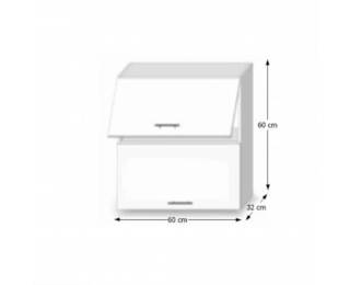 Horná kuchynská skrinka Line White G60 U - biely vysoký lesk / dub sonoma Horná kuchynská skrinka Line White G60 U - biely vysoký lesk / dub sonoma