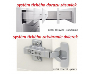 Horná kuchynská skrinka Line White G80 - biely vysoký lesk / dub sonoma