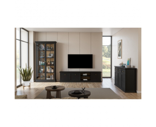 Trojdverová komoda so zásuvkami Locca K3D3S - čierny grafit