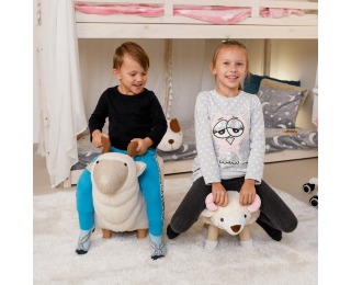 Taburetka Lola - biela / prírodná