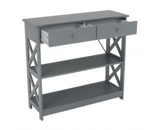 Konzolový stolík so zásuvkami Lomir - sivá