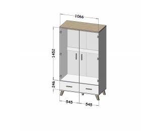 Šatníková skriňa Lotta 2D2S - biela / dub sonoma