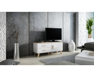 TV stolík Lotta 120 1D2S - biela / dub sonoma
