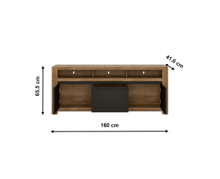TV stolík Lucita HAVF01 - dub lefkas tmavý / čierna