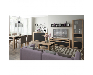 TV stolík Lucita HAVF01 - dub lefkas tmavý / čierna