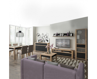 TV stolík Lucita HAVF02 - dub lefkas tmavý / čierna