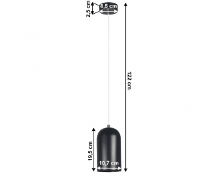 Visiaca lampa Luken - čierna