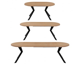 Rozkladací jedálenský stôl Lukos 100-250/75,5 cm - svetlý dub / čierna