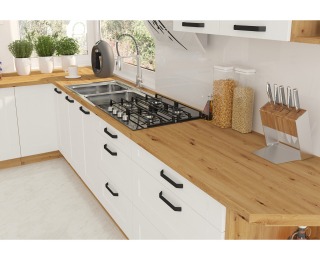 Dolná kuchynská skrinka s výsuvným košom Lula D30 Cargo - biela / dub artisan